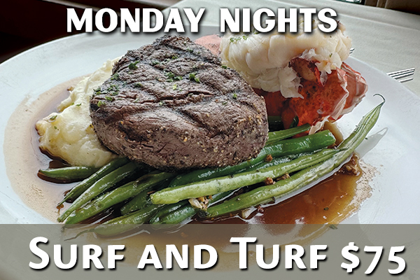 Surf and Turf Special $75 Surf and Turf Special. Plated Steak and Lobster Tail